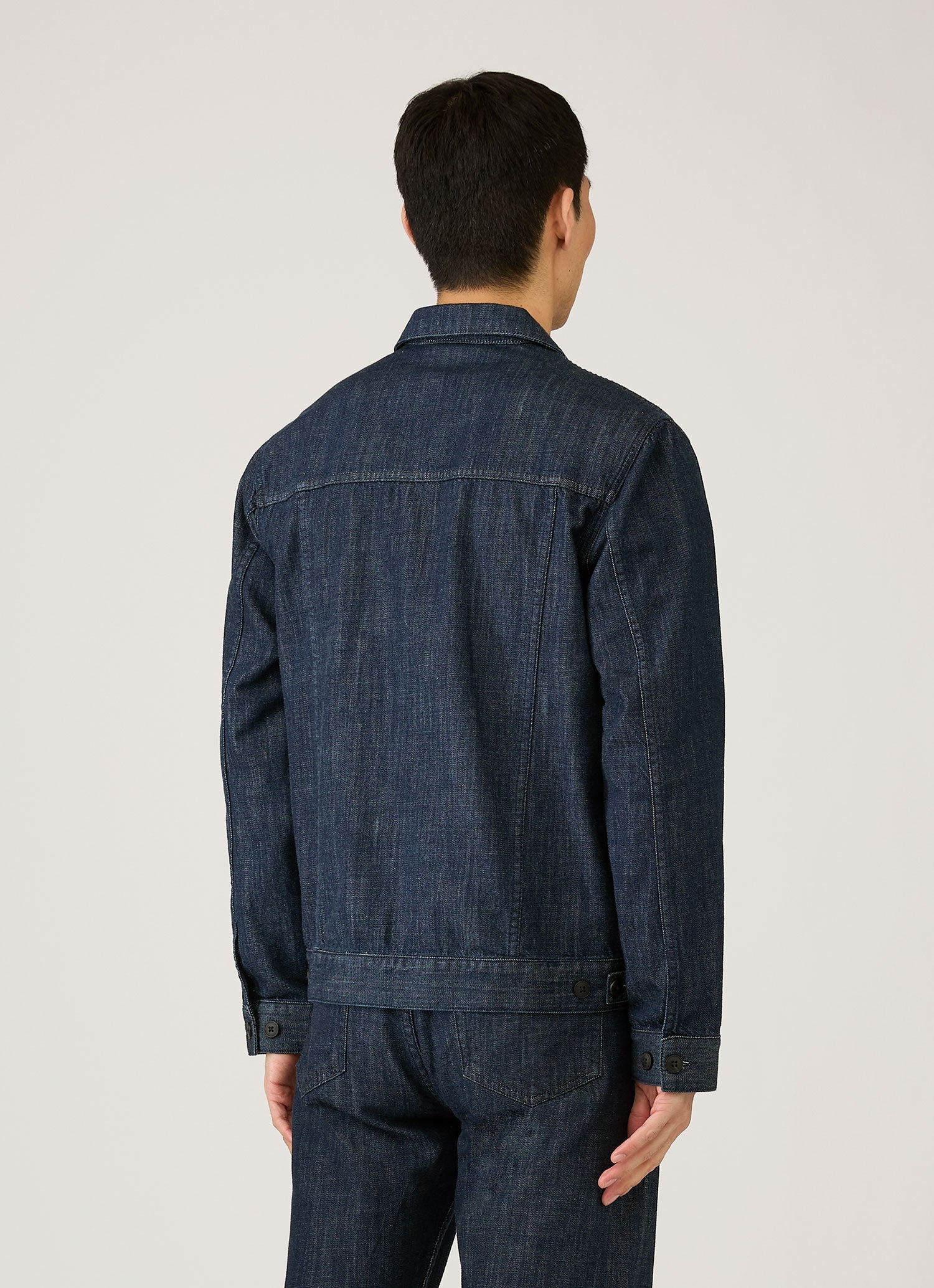 Men's Japanese Denim Jacket in Rinse Wash Denim | Sunspel