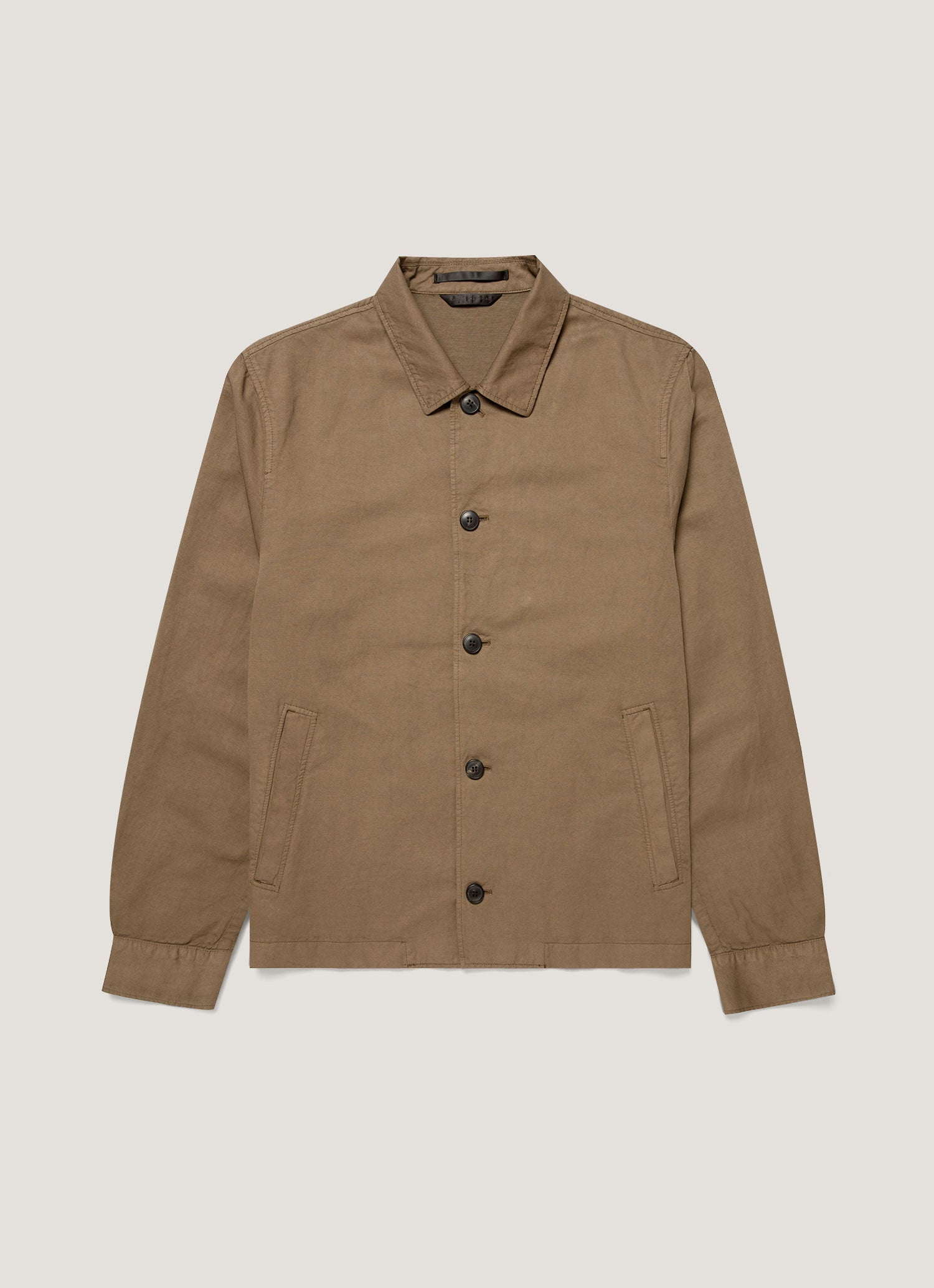 Men's Cotton Linen Jacket in Dark Cedar | Sunspel