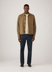 Men's Cotton Linen Jacket in Dark Cedar