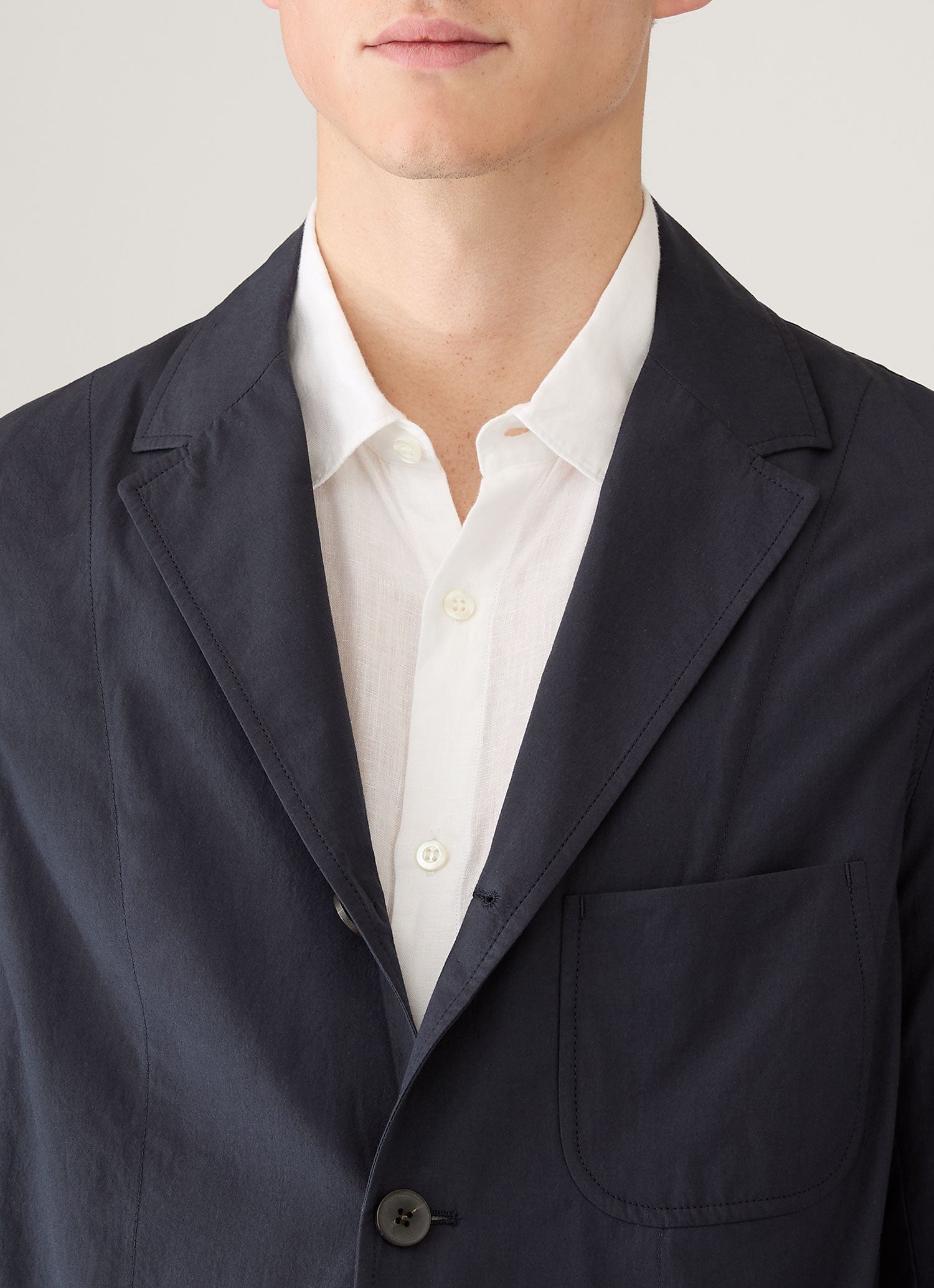 Men's Lightweight Cotton Poplin Jacket in Navy