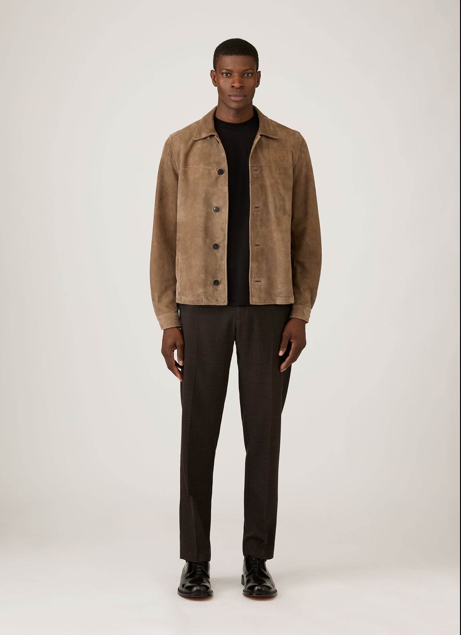 Men's Suede Jacket in Light Tan