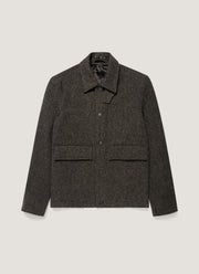 Men's Tweed Field Jacket in Dark Charcoal