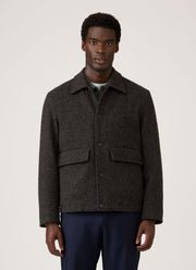 Men's Tweed Field Jacket in Dark Charcoal