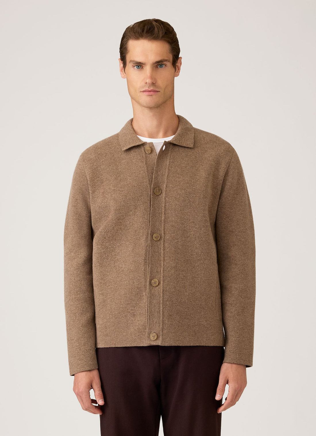 Doubleface-Jacke aus Merino-Baumwolle