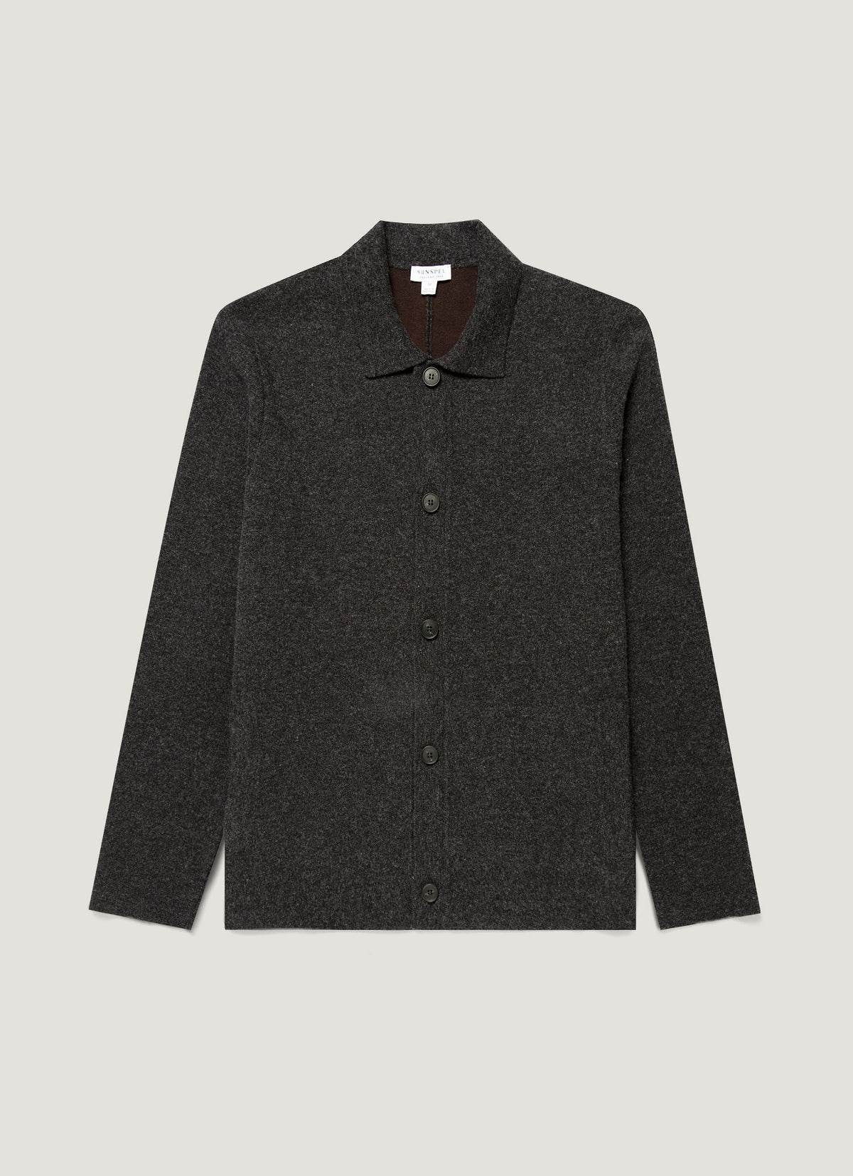 Men's Merino Cotton Double Faced Jacket in Dark Charcoal Melange