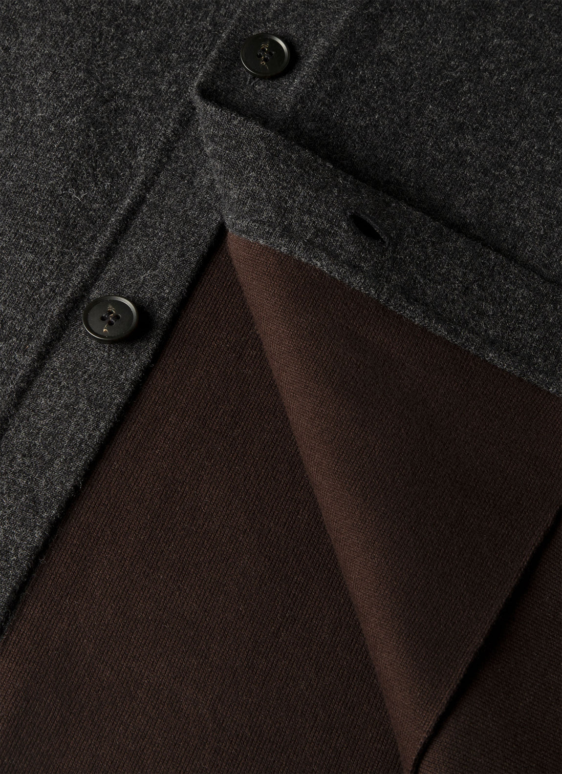 Men's Merino Cotton Double Faced Jacket in Dark Charcoal Melange
