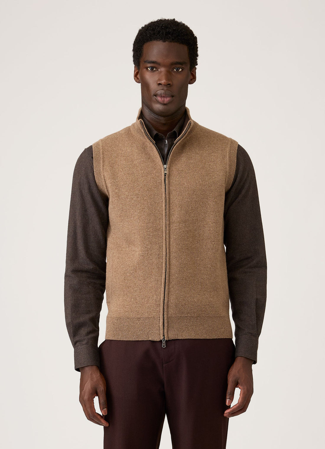 Doubleface-Weste aus Merino-Baumwolle