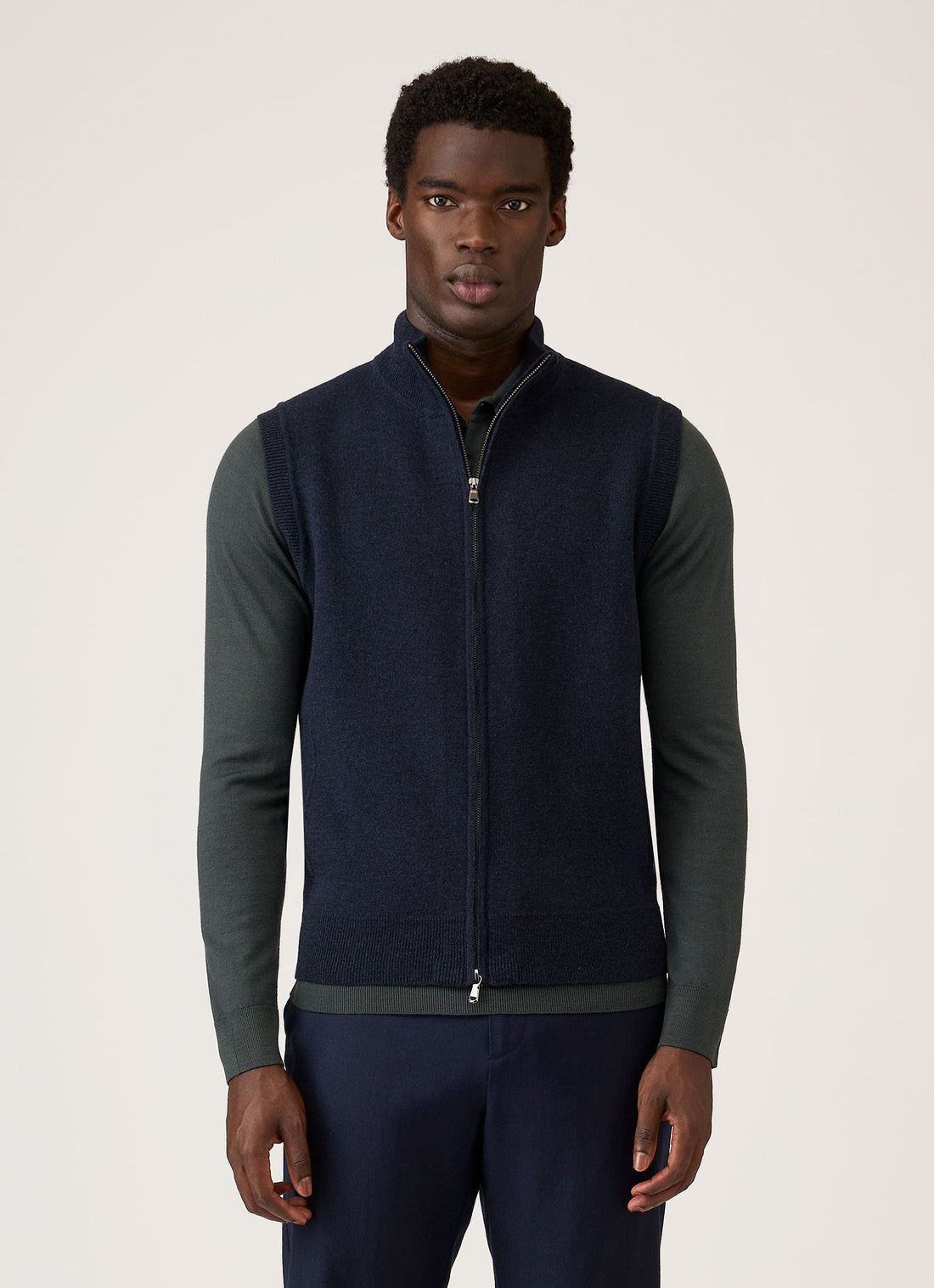 Doubleface-Weste aus Merino-Baumwolle