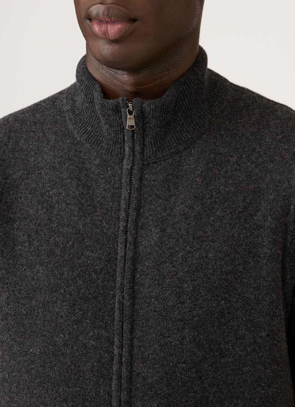 Men's Merino Cotton Double Faced Gilet in Dark Charcoal Melange