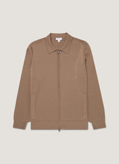 Men's Merino Milano Zip Jacket in Sandstone