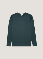 Men's Extra-Fine Merino Crew Neck in Dark Petrol