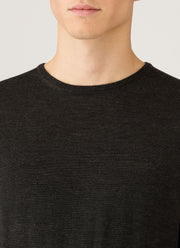 Men's Extra-Fine Merino Crew Neck in Charcoal Melange