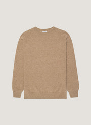Men's Lambswool Crew Neck Jumper in Sandstone