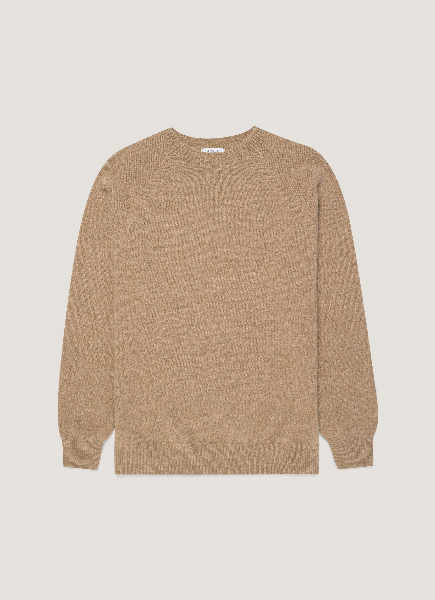 Men's Lambswool Crew Neck Jumper in Sandstone
