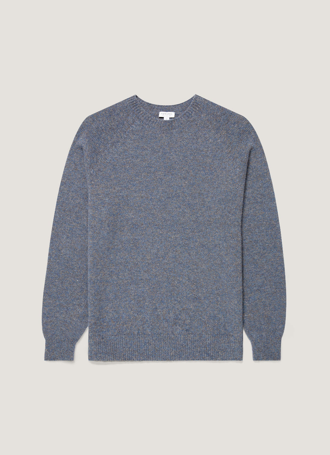 Men's Lambswool Crew Neck Jumper in Denim Twist