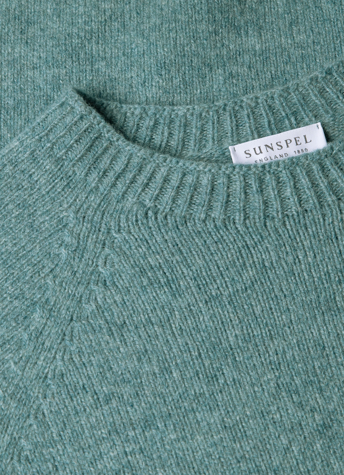 Men's Lambswool Crew Neck Jumper in Steel Green
