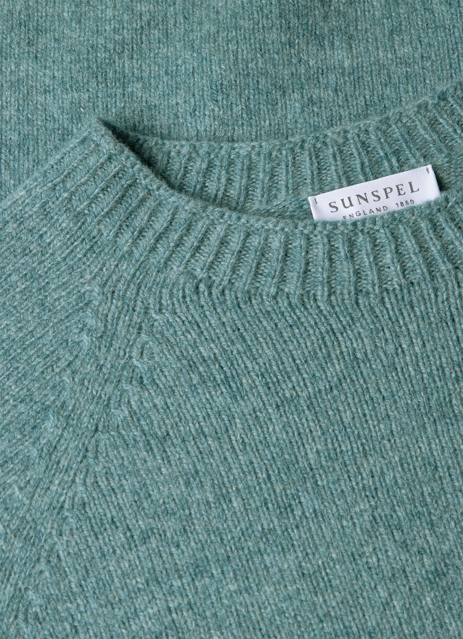 Men's Lambswool Crew Neck Jumper in Steel Green