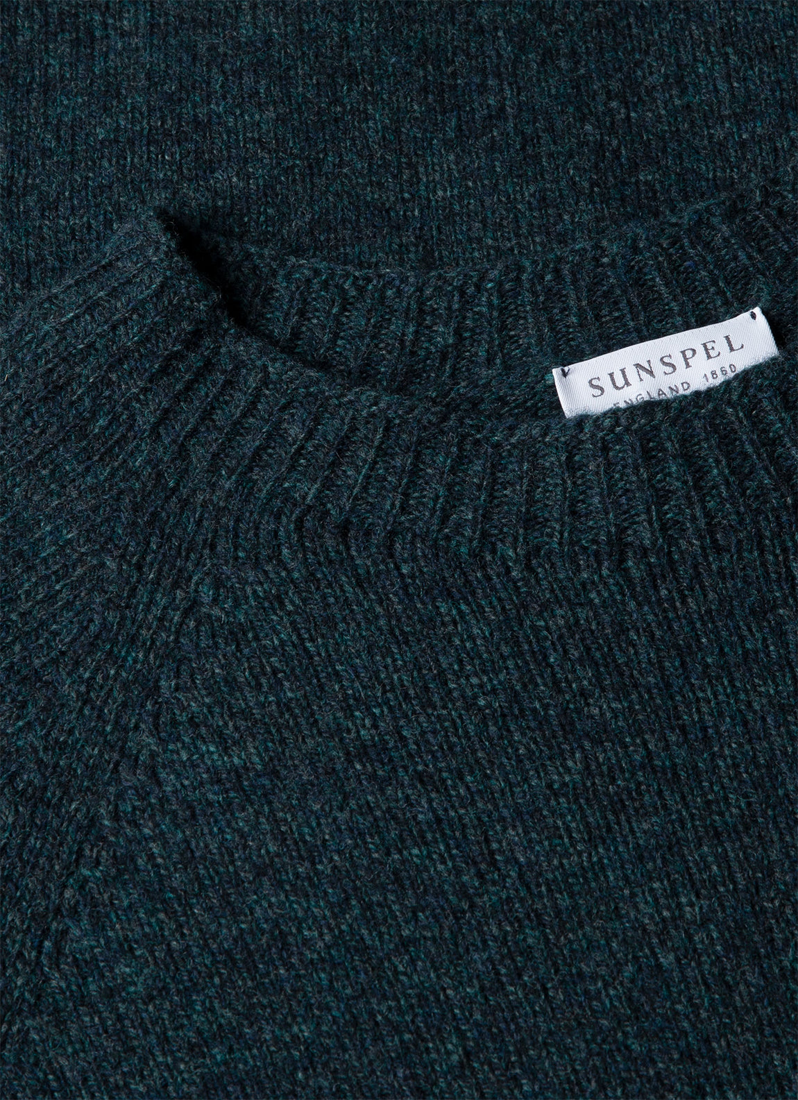 Men's Lambswool Crew Neck Jumper in Dark Petrol Twist
