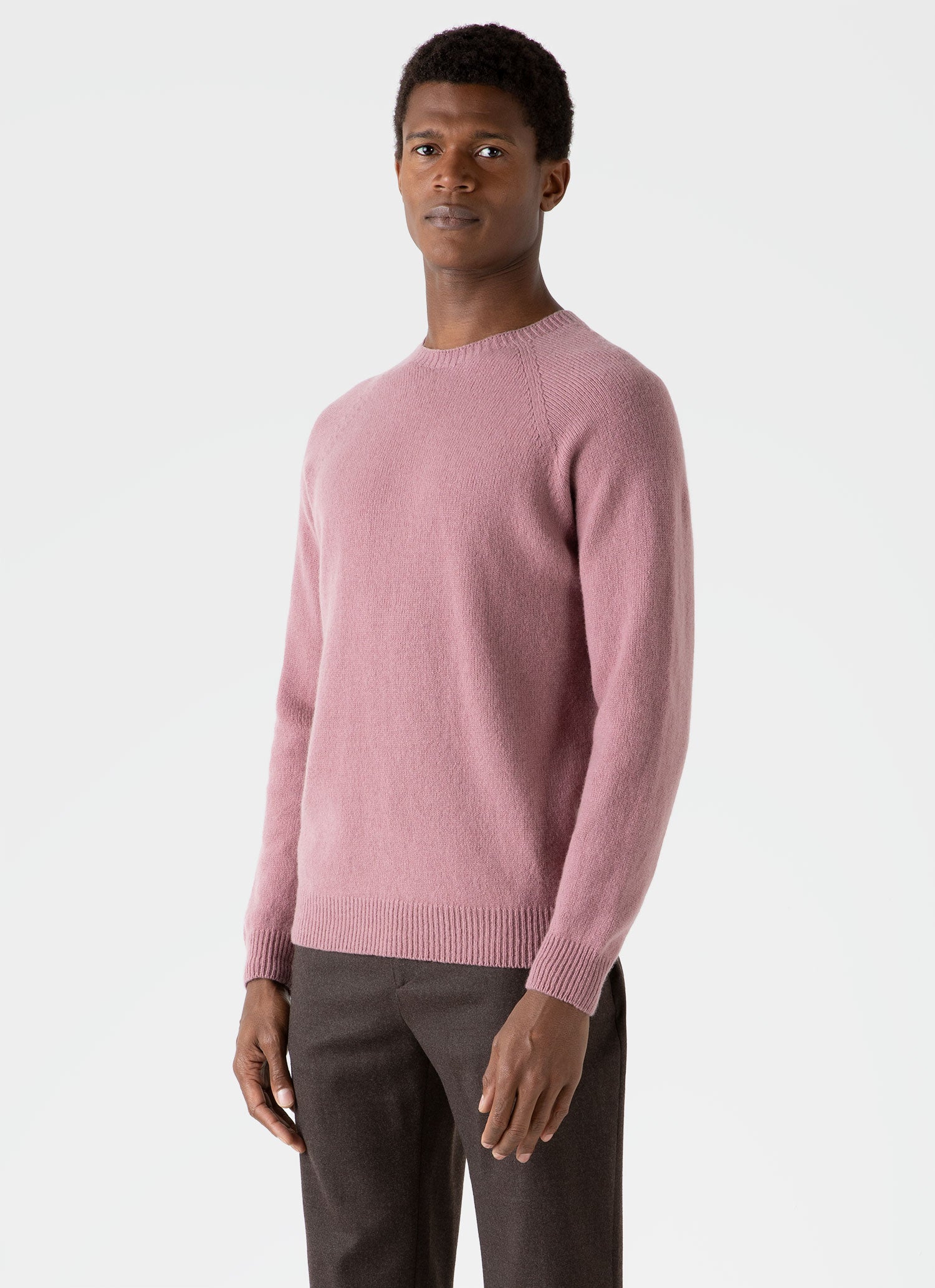 Mens pink crew neck jumper hotsell