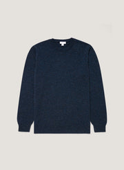 Men's Cashmere Crew Neck Jumper in Navy Melange