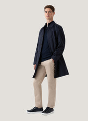 Men's Extra-Fine Merino Zip Neck in Light Navy