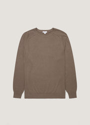 Men's Sea Island Cashmere Crew Neck Jumper in Bark