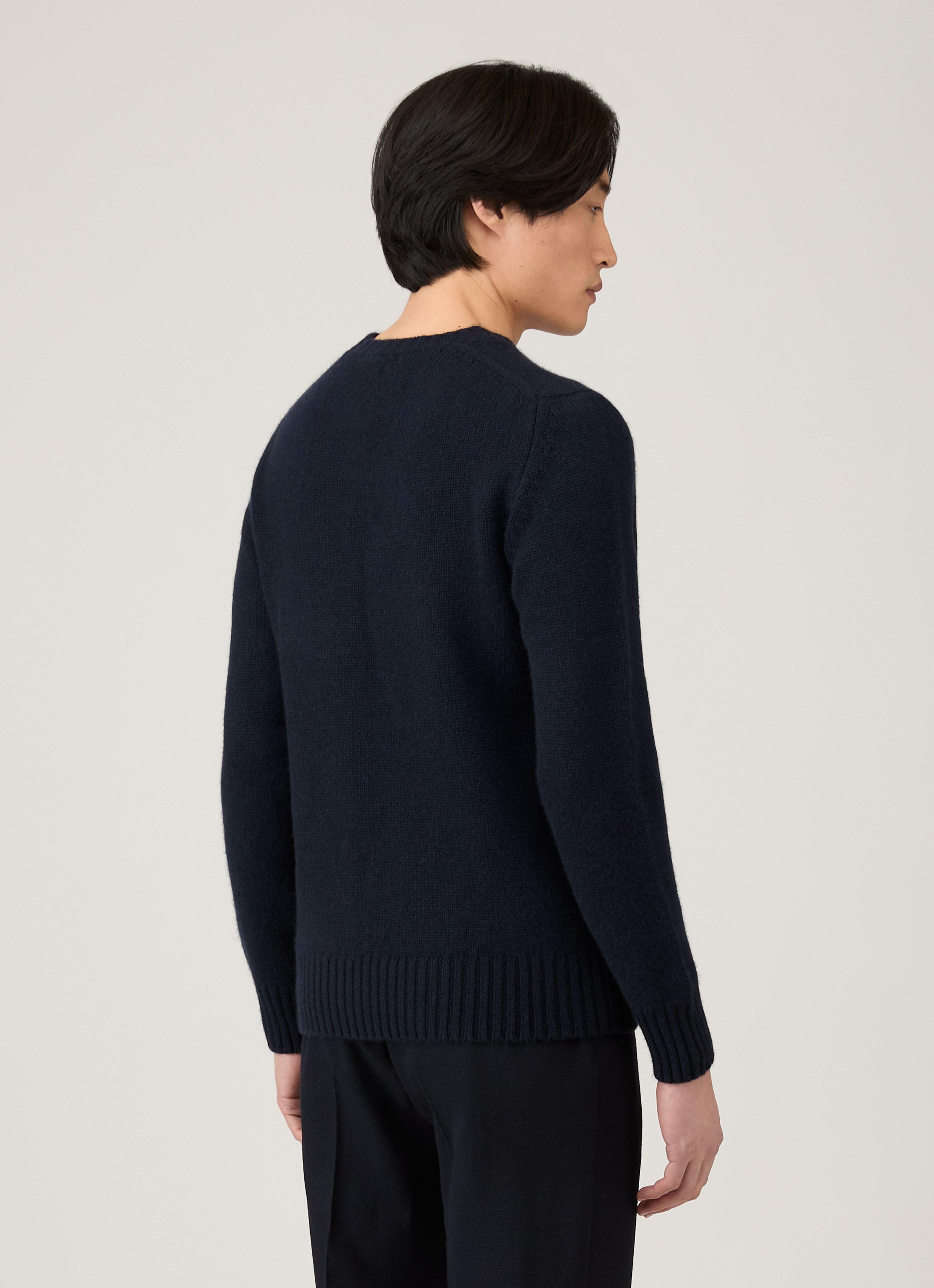 Men's Roxburgh Cashmere Jumper in Navy | Sunspel