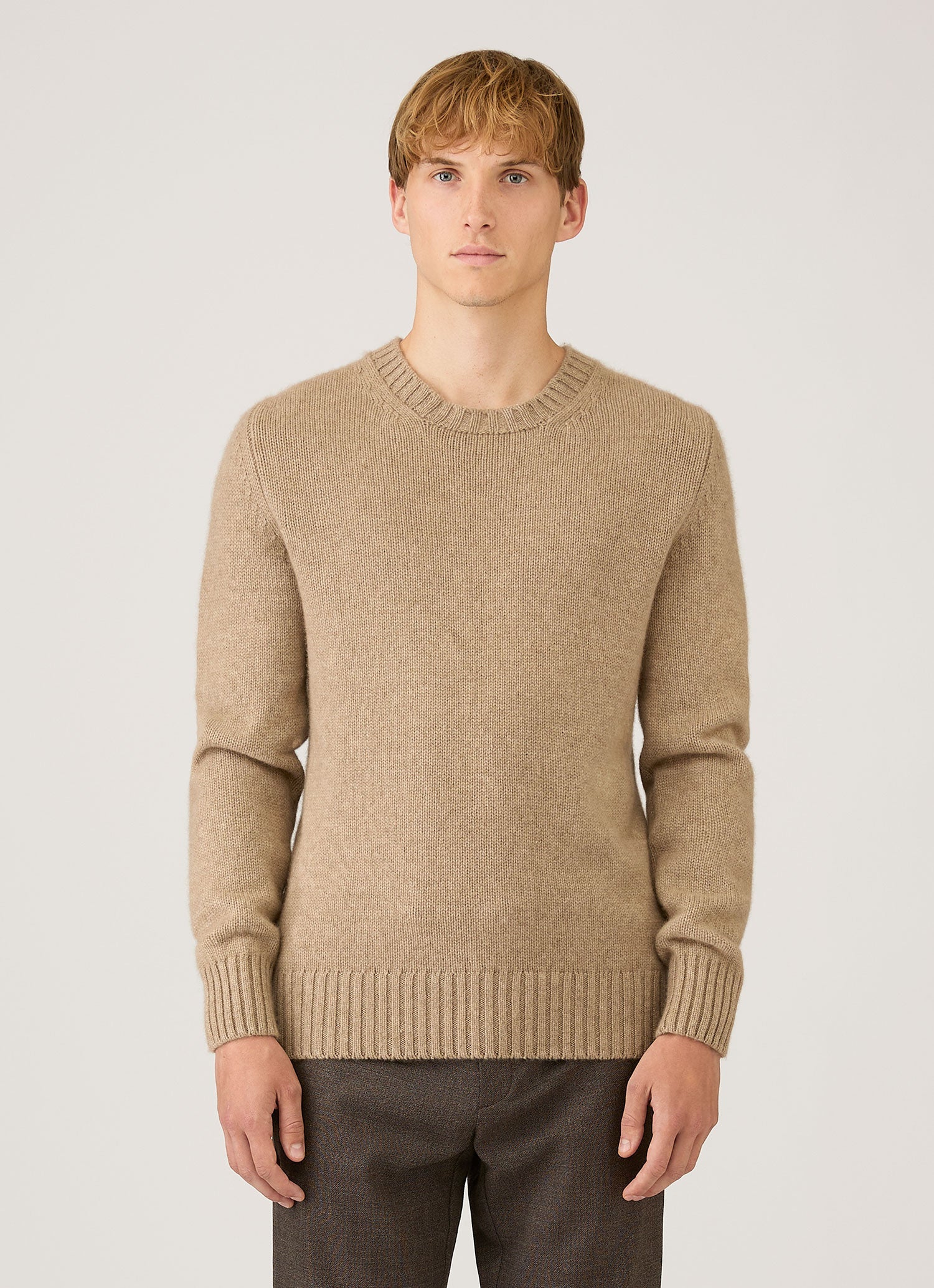 トップス Rare Archive Roen Liptan Cashmere Knit Men's Roxburgh Cashmere Jumper in Natural Brown | Sunspel