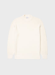 Men's Mariner Mock Neck Jumper in Ecru