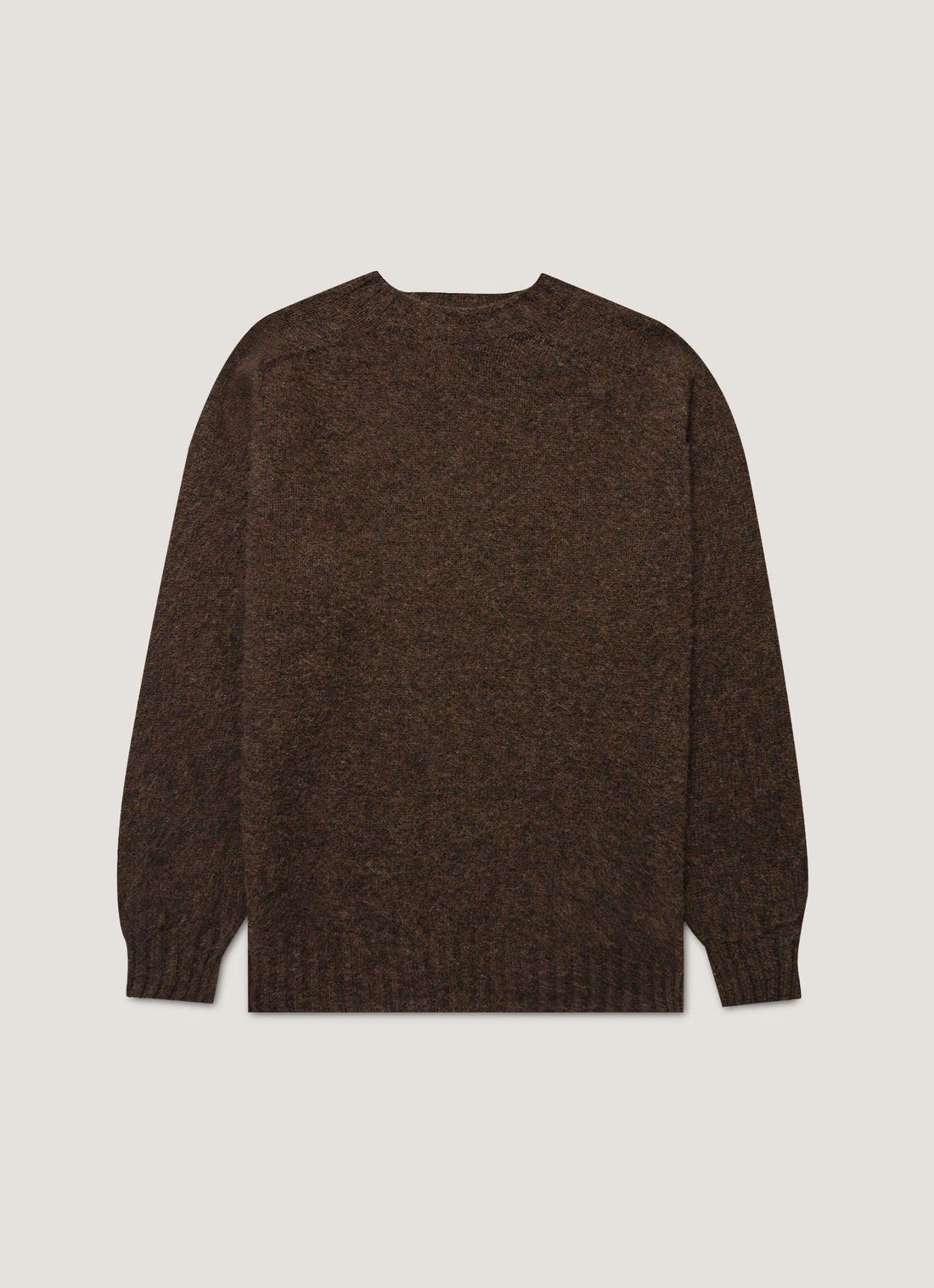 Men's Shetland Crew Neck Jumper in Bark