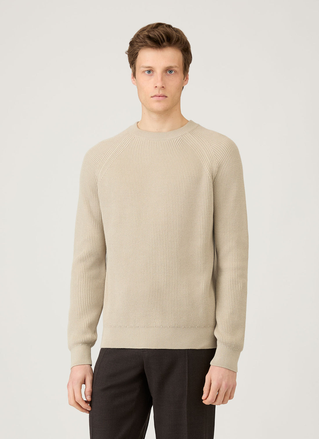 Men's Ribbed Jumper in Mink