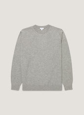 Men's Cashmere Crew Neck Jumper in Grey Melange
