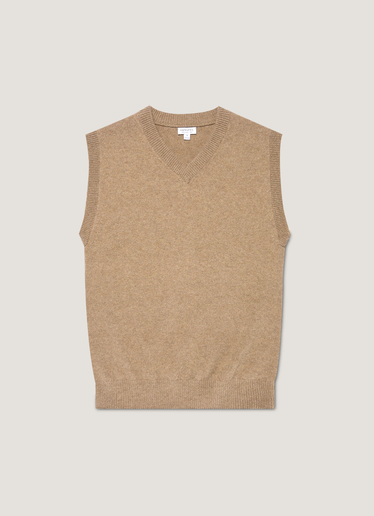 Men's Lambswool Vest in Sandstone