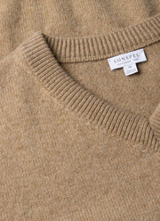 Men's Lambswool Vest in Sandstone