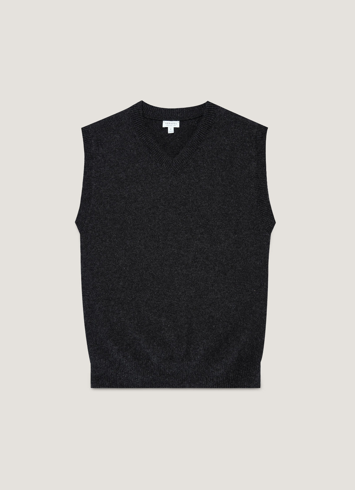 Men's Lambswool Vest in Charcoal Melange