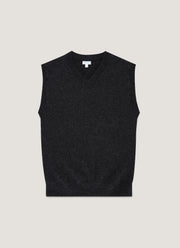 Men's Lambswool Vest in Charcoal Melange