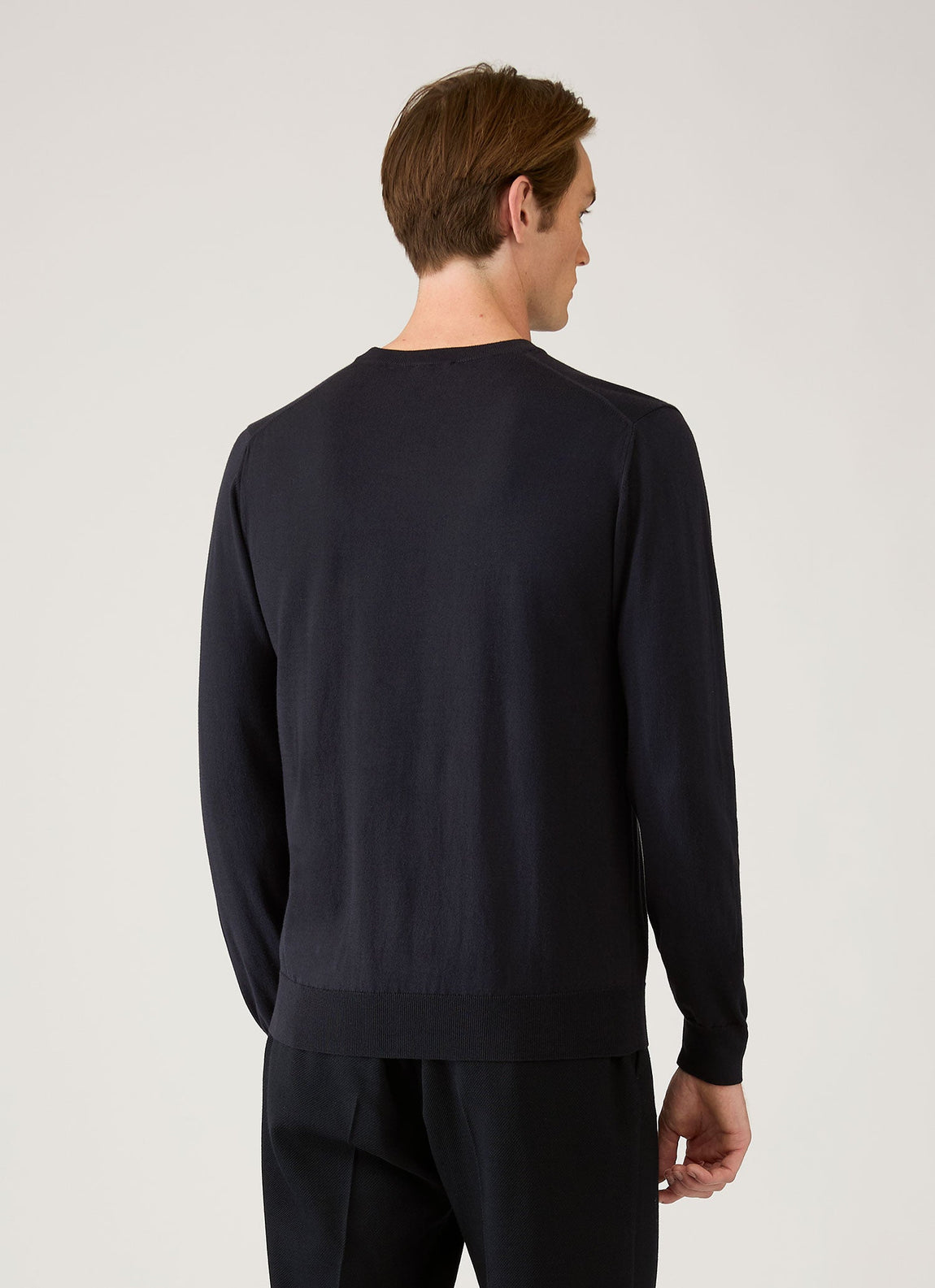 Men's Lightweight Cotton Jumper in Navy