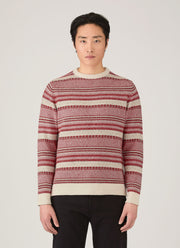 Men's Lambswool Fair Isle Jumper in Bright Red