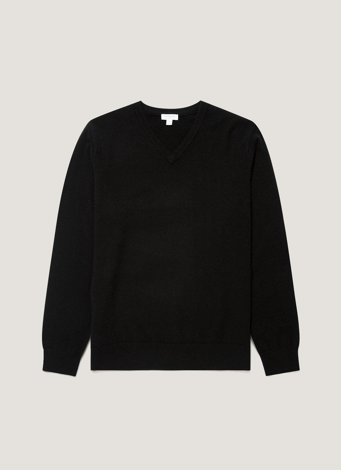 Men's Cashmere V-neck Jumper in Black
