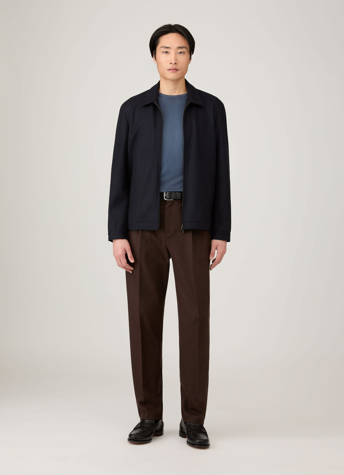 Men's Extra-Fine Merino Jumper in Slate Blue