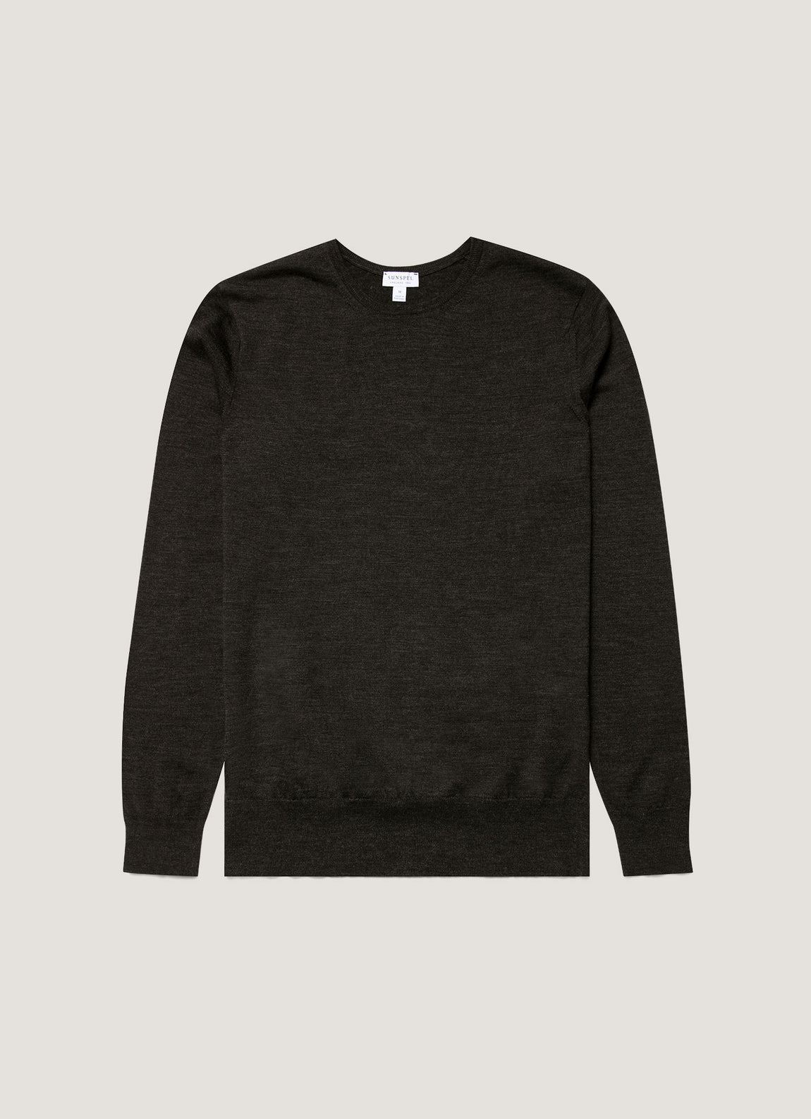 Men's Extra-Fine Merino Jumper in Charcoal Melange