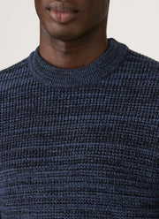 Men's Merino Twisted Stitch Jumper in Navy