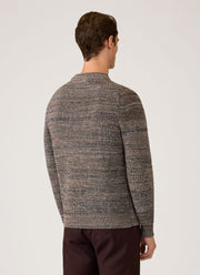 Men's Merino Twisted Stitch Jumper in Dark Beige