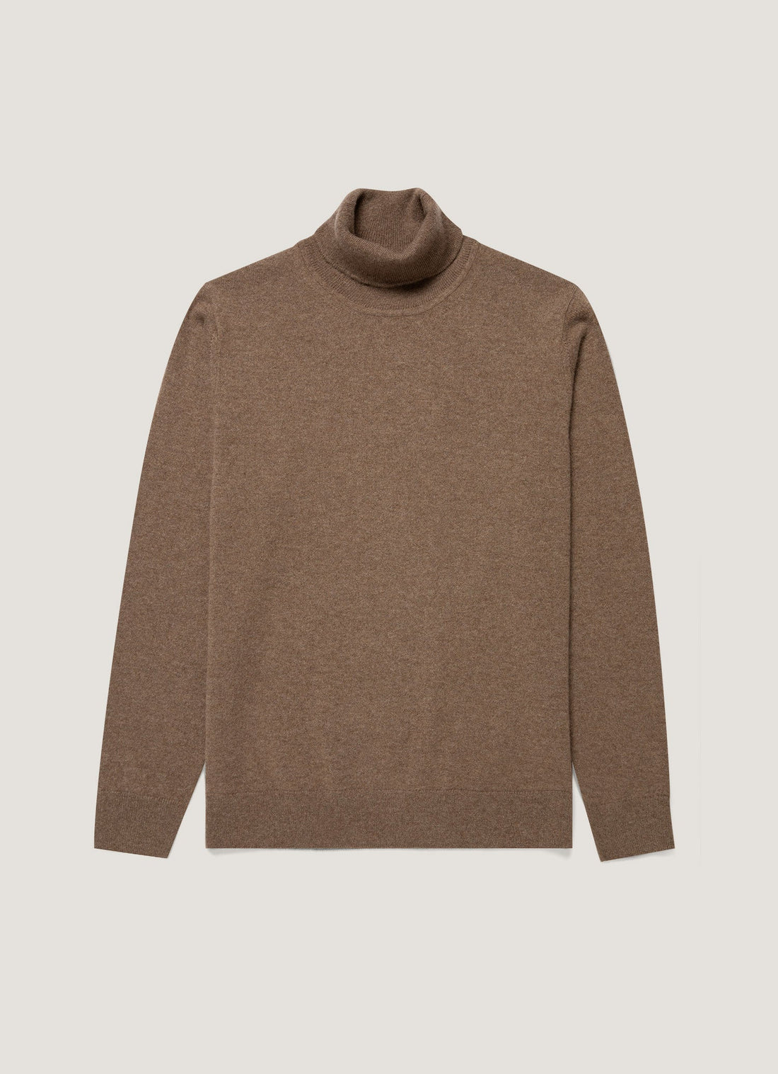 Men's Cashmere Roll Neck Jumper in Taupe