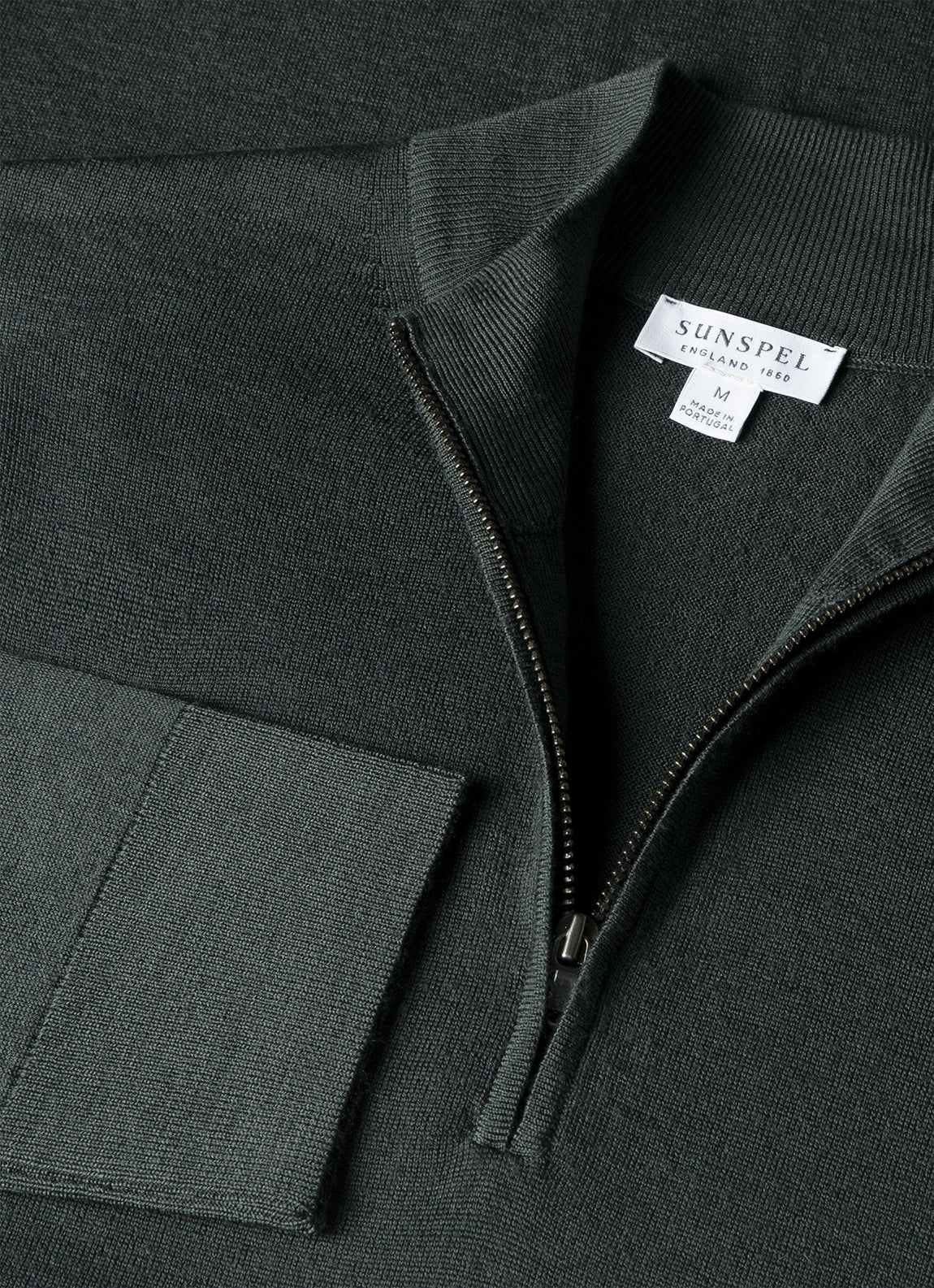 Men's Extra-Fine Merino Half Zip in Slate Green