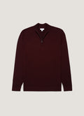 Men's Extra-Fine Merino Half Zip Jumper in Bakelite