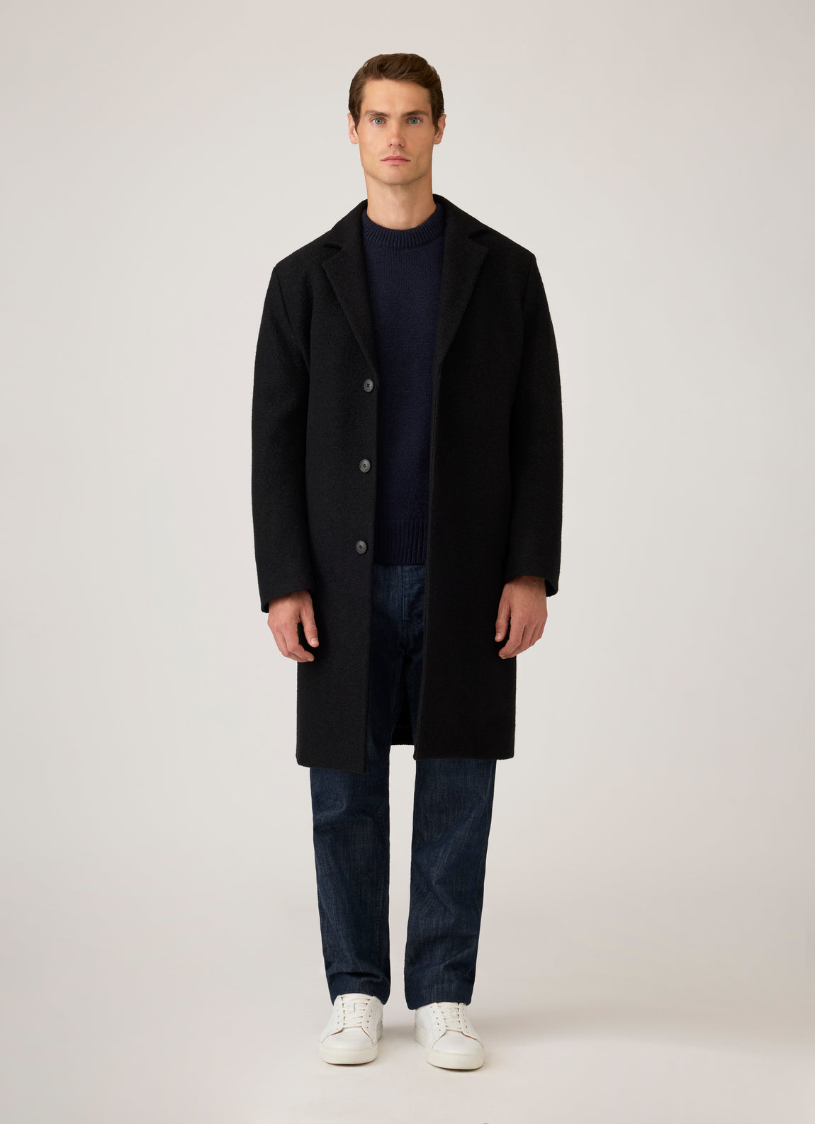 Men's Baby Cashmere Jumper in Navy