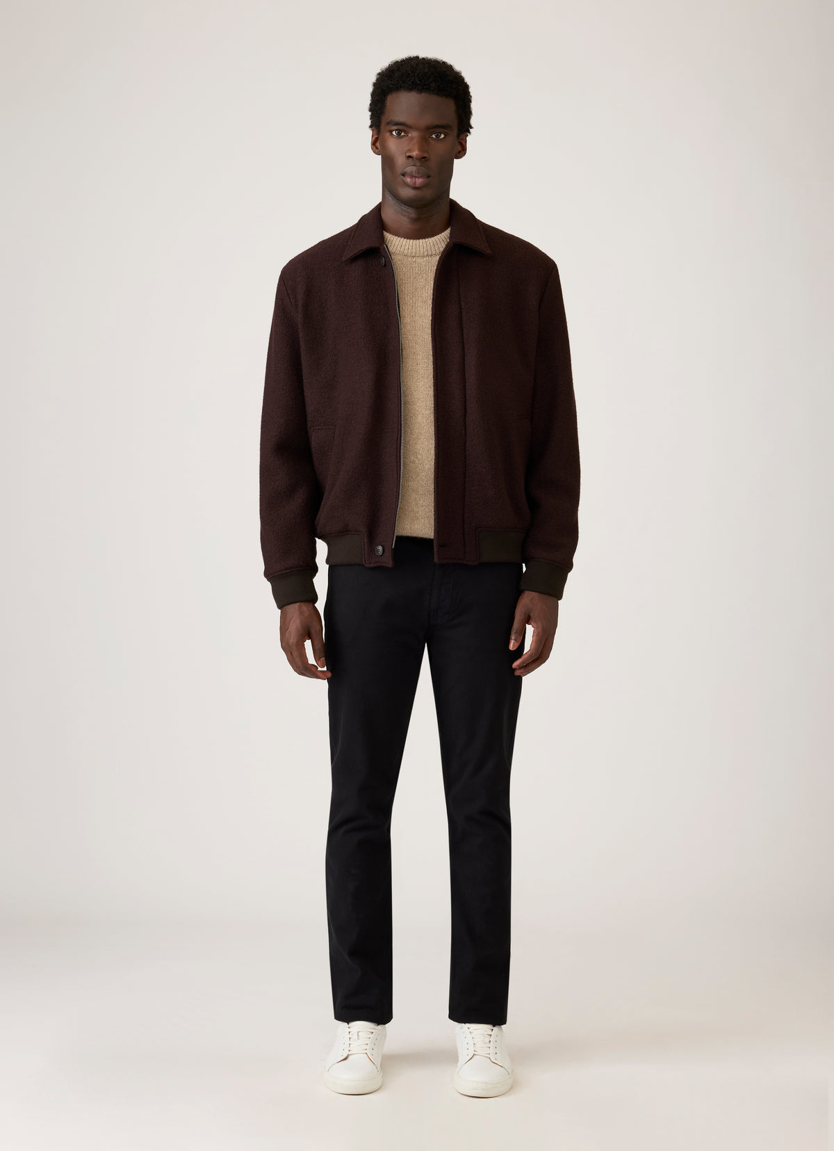 Men's Baby Cashmere Jumper in Oatmeal Melange