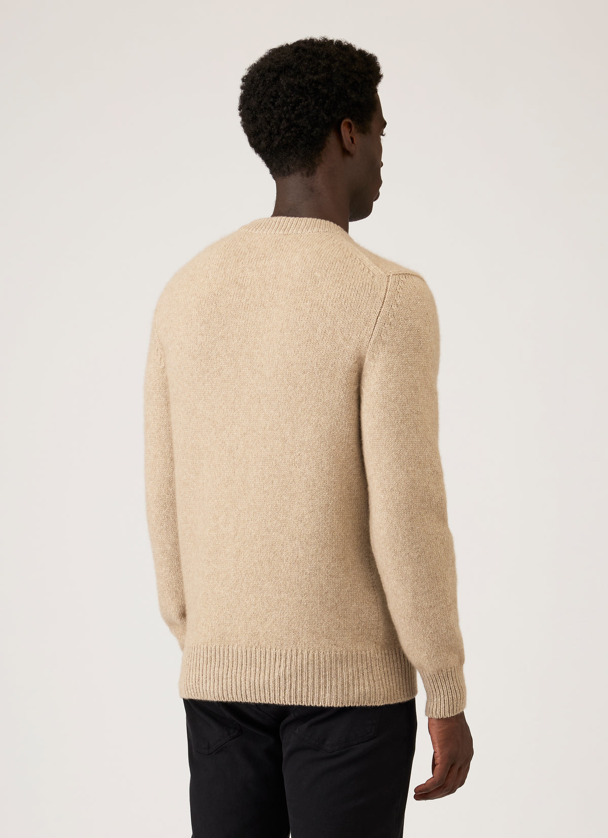 Men's Baby Cashmere Jumper in Oatmeal Melange