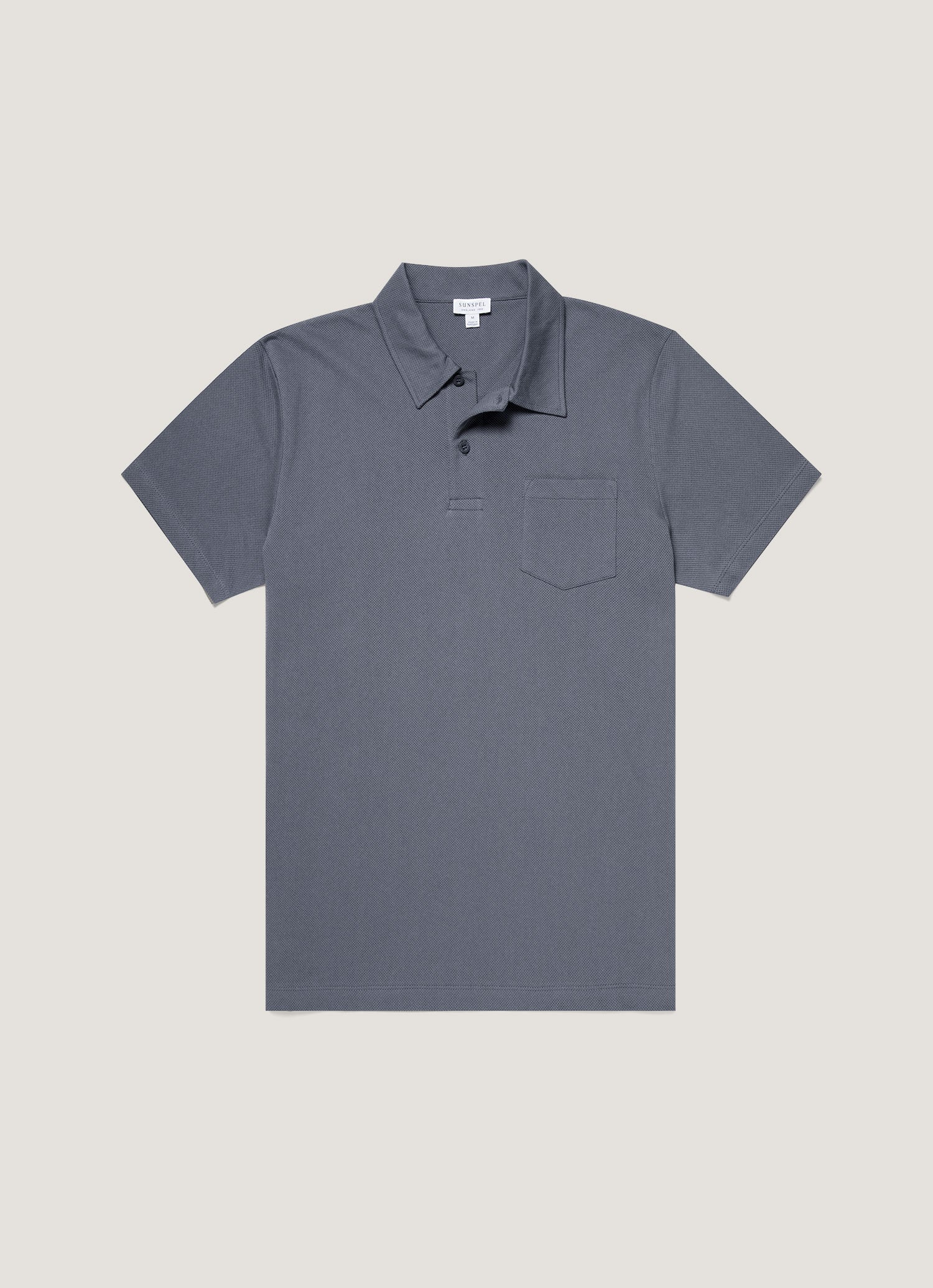 Men's Riviera Polo Shirt in Slate Blue | Sunspel